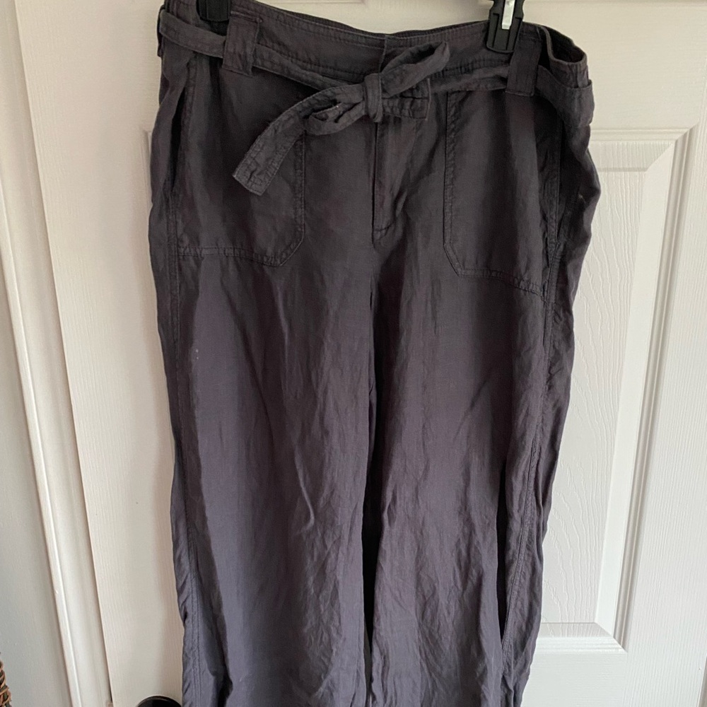 Caslon Cropped Linen Pants - Size M
